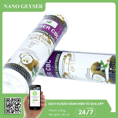 Lõi lọc nước số 3 máy Ecotar, Lõi CBC Nano Geyser,  dùng cho máy Geyser Eco Max, Crystal, Ecotar 2, Ecotar 3, Ecotar 5, Ecotar 6 - Hàng Chính Hãng