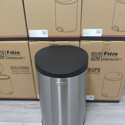 Thùng rác inox FITIS đạp tròn nhỏ RPS1-901 - inox - 12L