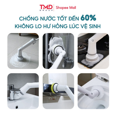 Bàn chải làm sạch đa chức năng bằng điện, nhà bếp, phòng tắm, vệ sinh ô tô, bàn chải sạc không dây cầm tay