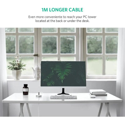 Ugreen UG20283CR113TK 1m màu Trắng Bộ chia HUB USB 3.0 sang 4 USB 3.0 hỗ trợ nguồn micro 5V cổng micro - HÀNG CHÍNH HÃNG