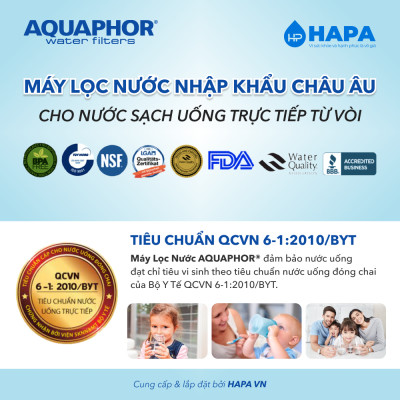 Máy Lọc Nước AQUAPHOR MORION DWM-101S Chuẩn Nước Uống Trực Tiếp, Công Nghệ RO Không Dùng Điện - Nhập Khẩu Châu Âu, Hàng Chính Hãng