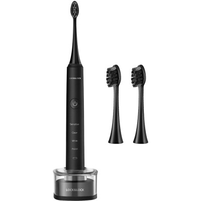 Bàn chải đánh răng điện Lock&Lock ENR346 sạc không dây - Hàng chính hãng, lông bàn chải bằng sợi Dupont mềm, 4 chế độ làm sạch, có chế độ hẹn giờ thông minh, khả năng chống nước cao - Tặng ống hút và cọ rửa