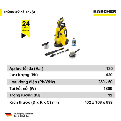 Máy phun rửa áp lực cao Karcher K 4 Power Control Car động cơ từ