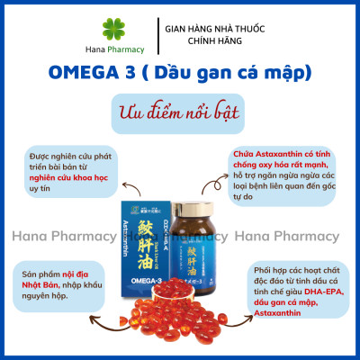 [Nhập khẩu chính hãng] Viên uống dầu gan cá mập Omega 3 bổ não, tim mạch, mắt, chống oxy hóa vượt trội