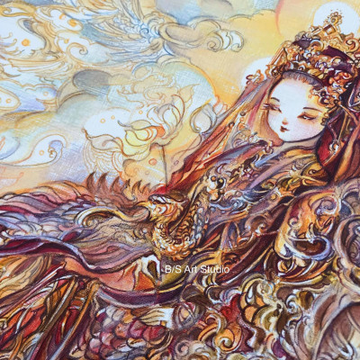 Tranh in treo tường nghệ thuật "VU LAN BÁO HIẾU - ĐỨC THÁNH MẪU" - tranh in treo tường trang trí góc học tập, làm việc hoặc phòng ngủ, phòng khách, quà tặng