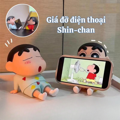 Giá Đỡ Điện Thoại, Hình Shin - Chan, Giá Đỡ Điện Thoại Cute Trang Trí Bàn Học, Bàn Làm Việc - Hàng Chính Hãng
