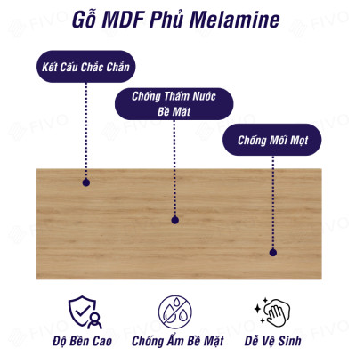 Kệ Sách Đứng Để Sàn FIVO Mã FB70 Chất Liệu Gỗ MDF Chống Thấm Bề Mặt Cực Tốt, Chia Ngăn Tiện Lợi, Kiểu Dáng Hiện Đại (Kích thước 80x24x178cm)