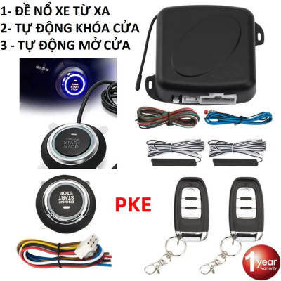 Bộ Khởi Động Đề Nổ Ô Tô Xe Hơi Từ Xa Start/Stop Engine 12V PKE Tự Động Khóa Cửa Smartkey Bản Cao Cấp