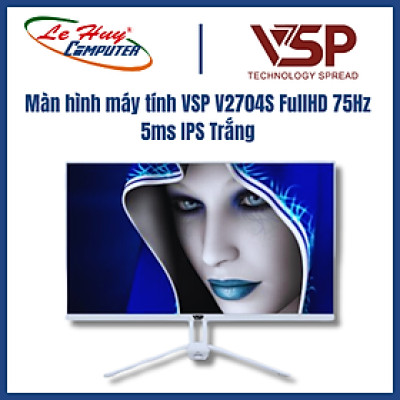 Màn Hình Máy Tính Mỏng Tràn Viền VSP V2704S (Hồng/Trắng) - Hàng Chính Hãng