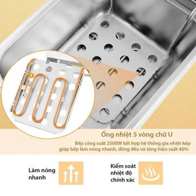 Nồi Chiên Nhúng Điện Ngập Dầu GDV Y06L (6 lít) - Hàng Chính Hãng