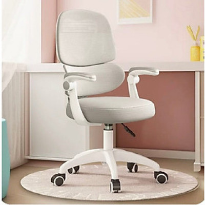 Ghế xoay học sinh học bài chống gù màu xám CE1024-M Nội thất Capta Ghế ngồi học bài tại nhà dành cho bé trai và bé gái lưng lưới nệm vải lưới màu xám tay điều chỉnh gấp gọn bảo vệ cột sống khung và chân nhựa màu trắng có bánh xe tại HCM