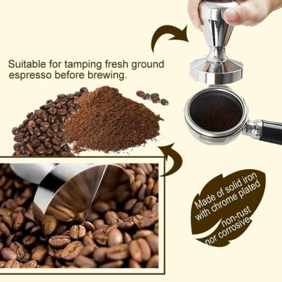 Tay nén cà phê L-Beans máy Espresso cỡ 49, 51 và 58mm - Chất liệu:Thép không gỉ 304 - HÀNG NHẬP KHẨU