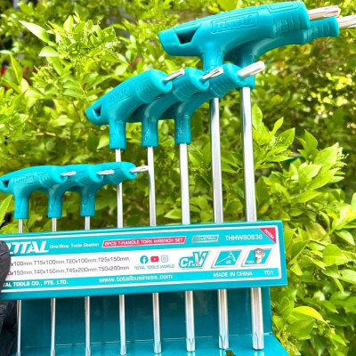 BỘ 8 CHÌA LỤC GIÁC BÔNG  TAY CẦM CHỮ T TOTAL THHW80836 - HÀNG CHÍNH HÃNG