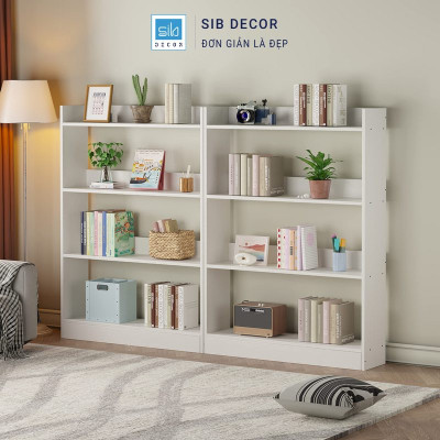 Kệ Sách Gỗ 4 Tầng SIB Decor KS2561 Thiết Kế Hiện Đại Dễ Lắp Ráp