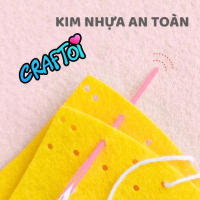 KIM NHỰA Bộ Thủ Công Trẻ Tự Làm Thú Bông 5+ WALRUS YETY Craftoi Felt Sewing toy prepunched holes plastic needle
