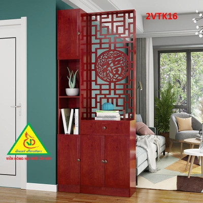 Tủ kệ trang trí kiêm vách ngăn phòng khách , nhà bếp 2VTK16B - Nội thất lắp ráp Viendong Adv