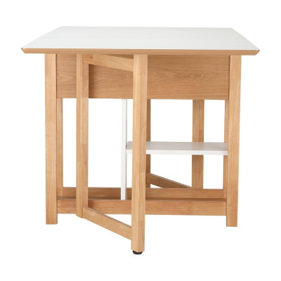 Bàn ăn thông minh PLIER chân gỗ tự nhiên kết hợp mặt gỗ MDF phủ melamine cao cấp kèm kệ và ngăn kéo tiện lợi