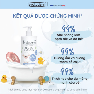 Sữa tắm gội cho bé Evoluderm 500ml