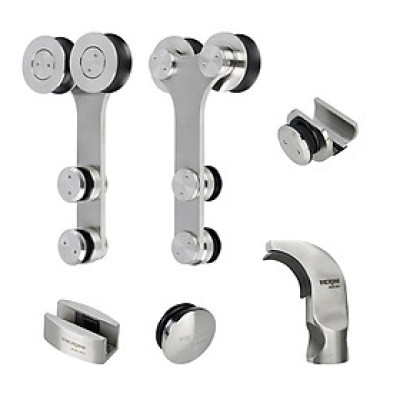 Bộ bánh xe kẹp kính VICKINI 62004.001 SSS inox mờ