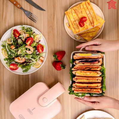 Máy Nướng Bánh Mì Đa Năng Cầm Tay Chống Dính Tuyệt Đối, Máy Kẹp Nướng Bánh Siêu Nhanh, Chiên Trứng, Nướng Thịt 2 Mặt Mini Thế Hệ Mới