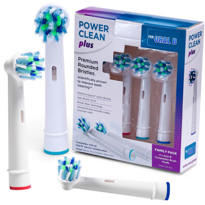 Cho máy Oral B Braun Cross Action EB50A, Bộ 4 đầu bàn chải đánh răng điện đánh tan mảng bám Minh House