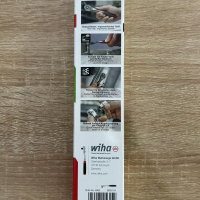 Tay vặn xiết lực 3/8 inch tự động bánh cóc 175mm Wiha 45625 (72 răng)