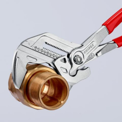 Kìm Mỏ Lết Knipex 86 03 300 Mở Ốc Đến 68mm, Tay Cầm Đỏ Mạ Chrome Sáng