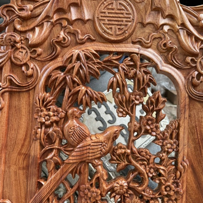 Đốc lịch treo từng bằng gỗ hương đá kt cao 37×77×3cm