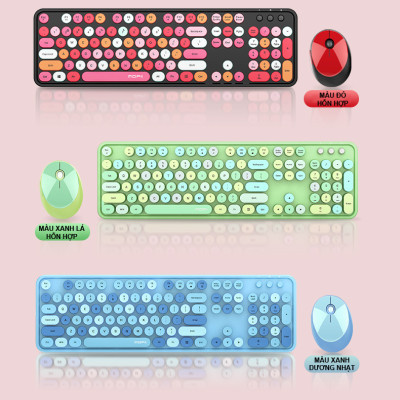 Bộ bàn phím và chuột không dây MOFII SWEET đa dạng màu sắc thiết kế nút tròn hiện đại - HÀNG CHÍNH HÃNG