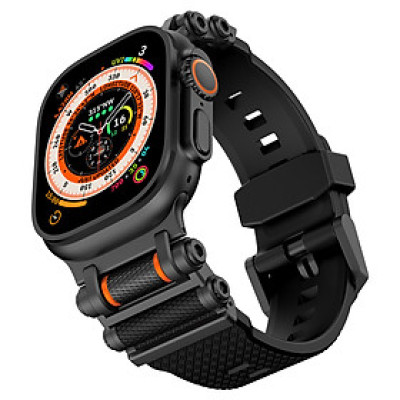Dây Silicone Đầu Nối Kim Loại Spinner cho Apple Watch Ultra 1/2 & Apple Watch Series 4/5/6/7/8/9/SE/10 Size 44/45/46/49mm - Hàng Chính Hãng