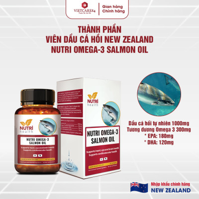 COMBO XƯƠNG KHỚP: Nutri Omega 3 Salmon Oil 60 Viên+ Canxi hữu cơ Nutri Seaweed Calcium 60 Viên | Giúp Phục Hồi, Bảo Vệ Xương