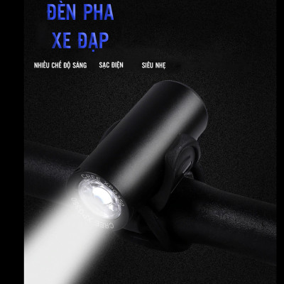 Đèn Trước Xe Đạp Nhỏ Gọn Sáng Mạnh 350 Lumens Sạc Điện USB Với Bóng Led Cree Giúp Trợ Sáng Xe Đạp Đi Đêm Mai Lee