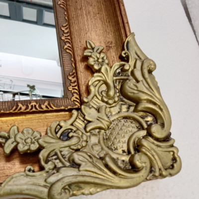 Gương soi Kibath khung màu vàng đồng kT 60x80 cm, KB-134