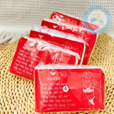 [1 Gói] 6 Quần Lót Cotton NARIS Dùng 1 Lần Mềm Mại, Mỏng, Thoáng Cho Mẹ Sau Sinh/ Phụ Nữ - Hàng Đẹp (katydang)