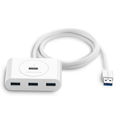 Ugreen UG20283CR113TK 1m màu Trắng Bộ chia HUB USB 3.0 sang 4 USB 3.0 hỗ trợ nguồn micro 5V cổng micro - HÀNG CHÍNH HÃNG