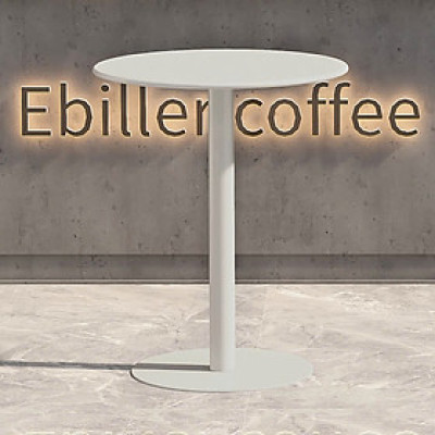 Bàn cafe sắt kim loại TE1546-06T Nội thất Capta Bàn tiếp khách sắt sơn tĩnh điện tròn 60 cm chân trụ sắt màu đen dùng được ngoài trời ban công văn phòng tiếp khách cafe Outdoor table