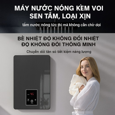 Máy Nước Nóng Trực Tiếp LCD Thông Minh – Cảm Ứng Hiện Đại, Chống Giật Tuyệt Đối, Kèm Vòi Sen Tiện Lợi
