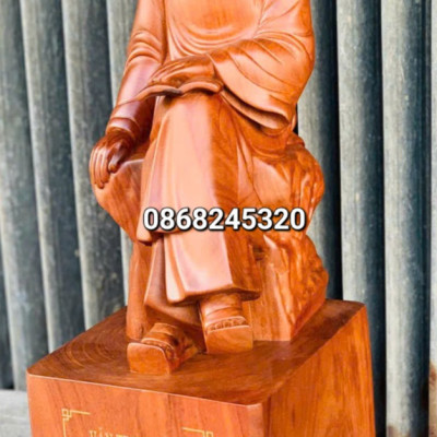 Tượng chu van an bẳng gỗ hương kt cao 60×24×21cm 