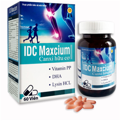 Thực phẩm chức năng IDC Maxcium - Thực phẩm bổ sung Canxi hữu cơ - Bổ sung Canxi, vitamin D3 cho cơ thể 