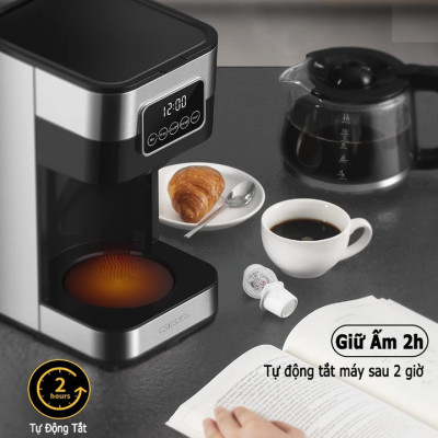 Máy pha cà phê tự động cao cấp Shardor CM1429TA-GS công suất 900W, dung tích 1500ml-Hàng chính hãng