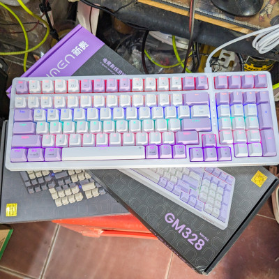 Bàn phím cơ NEWMEN GM328 Purple-White Blue switch - Hàng Chính Hãng