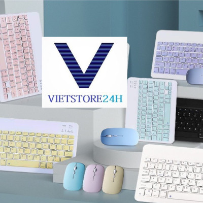 Bàn Phím Và Chuột Bluetooth Mini Siêu Mỏng GOIIOG 030 dùng cho ipad, điện thoại có đa dạng màu sắc cá tính VT (Giao Ngẫu Nhiên) - Hàng chính hãng