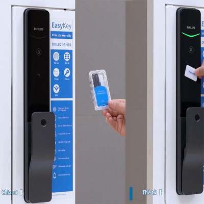 Bộ khóa cửa thông minh Gateway điều khiển từ xa, vân tay, thẻ từ, mật khẩu và chìa cơ, tích hợp kèm chuông cửa. Thương hiệu Hà Lan cao cấp Philips DDL801-5HBS. Hàng chính hãng