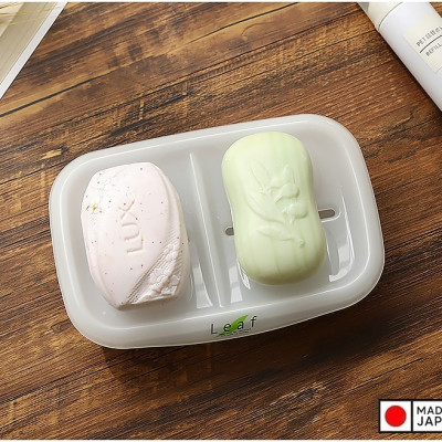 Khay đựng xà bông đôi Leaf sản xuất Inomata, làm từ nhựa PP cao cấp kháng khuẩn an toàn và bền đẹp - nội địa Nhật Bản