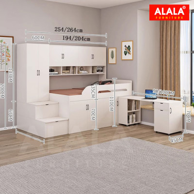Giường tầng thấp ALALA161 đa năng/ Miễn phí vận chuyển và lắp đặt/ Đổi trả 30 ngày/ Sản phẩm được bảo hành 5 năm từ thương hiệu ALALA/ Chịu lực 700kg