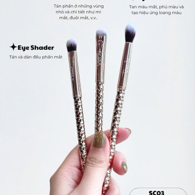 SC03 - BỘ KIT 3 CỌ MẮT PRO VACOSI, PHIÊN BẢN GOLDEN DRAGON - VACOSI FLEET THE EYES BRUSH KIT, 3PCS