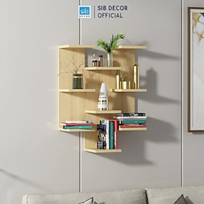 Kệ Gỗ Trang Trí Treo Tường 9 Tầng Thương Hiệu SIB Decor KT513