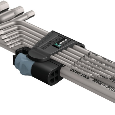 Bộ lục giác bi thép không gỉ Wera 3950 PKL/9 hex-plus stainless 1 mã 05073544001 gồm 9 cái kèm kẹp nhựa