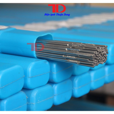 Que hàn Inox ER 304 308 hàn thép không gỉ, phi 1.6 2.4, dài 1 mét, que hàn Tig, hàn bù Tig, Điện lạnh Thuận Dung