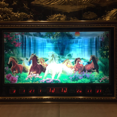 Tranh đồng hồ điện vạn niên , suối ngựa - 68556